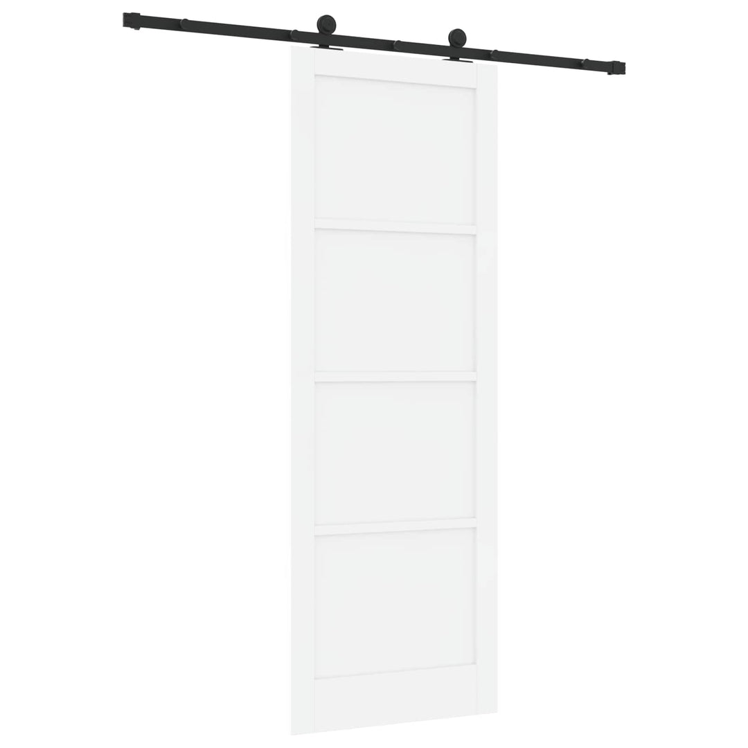 Skydedør Hvid og sort 83 x 232 cm Massivt fyrretræ