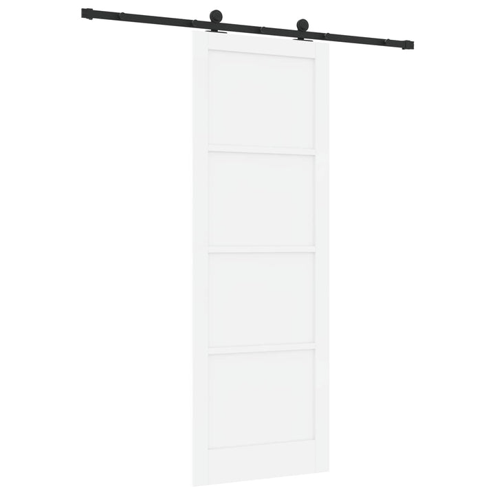 Skydedør Hvid og sort 83 x 232 cm Massivt fyrretræ