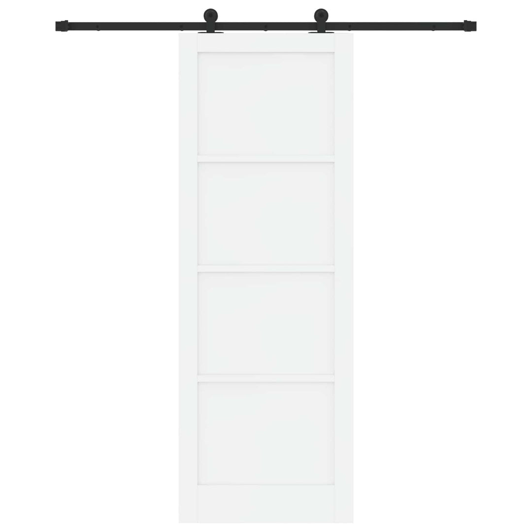 Skydedør Hvid og sort 83 x 232 cm Massivt fyrretræ