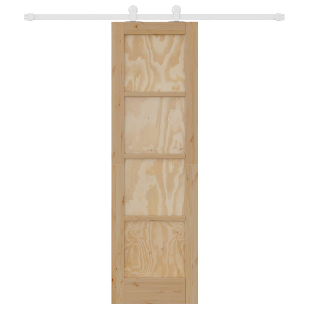 Skydedør Natur og hvid 61 x 198,5 cm Massivt fyrretræ