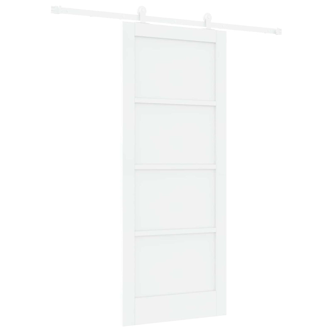 Skydedør Hvid 83 x 202 cm Massivt fyrretræ