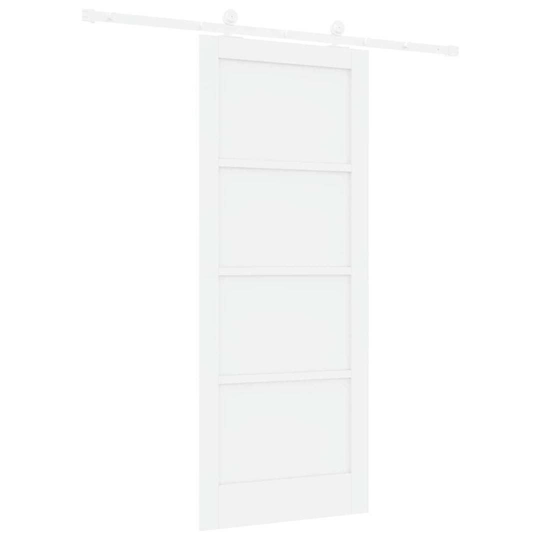 Skydedør Hvid 83 x 202 cm Massivt fyrretræ