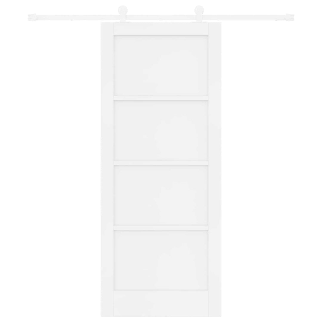 Skydedør Hvid 83 x 202 cm Massivt fyrretræ