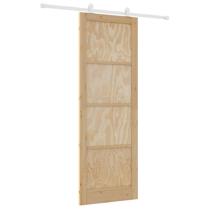 Skydedør Natur og hvid 83 x 232 cm Massivt fyrretræ