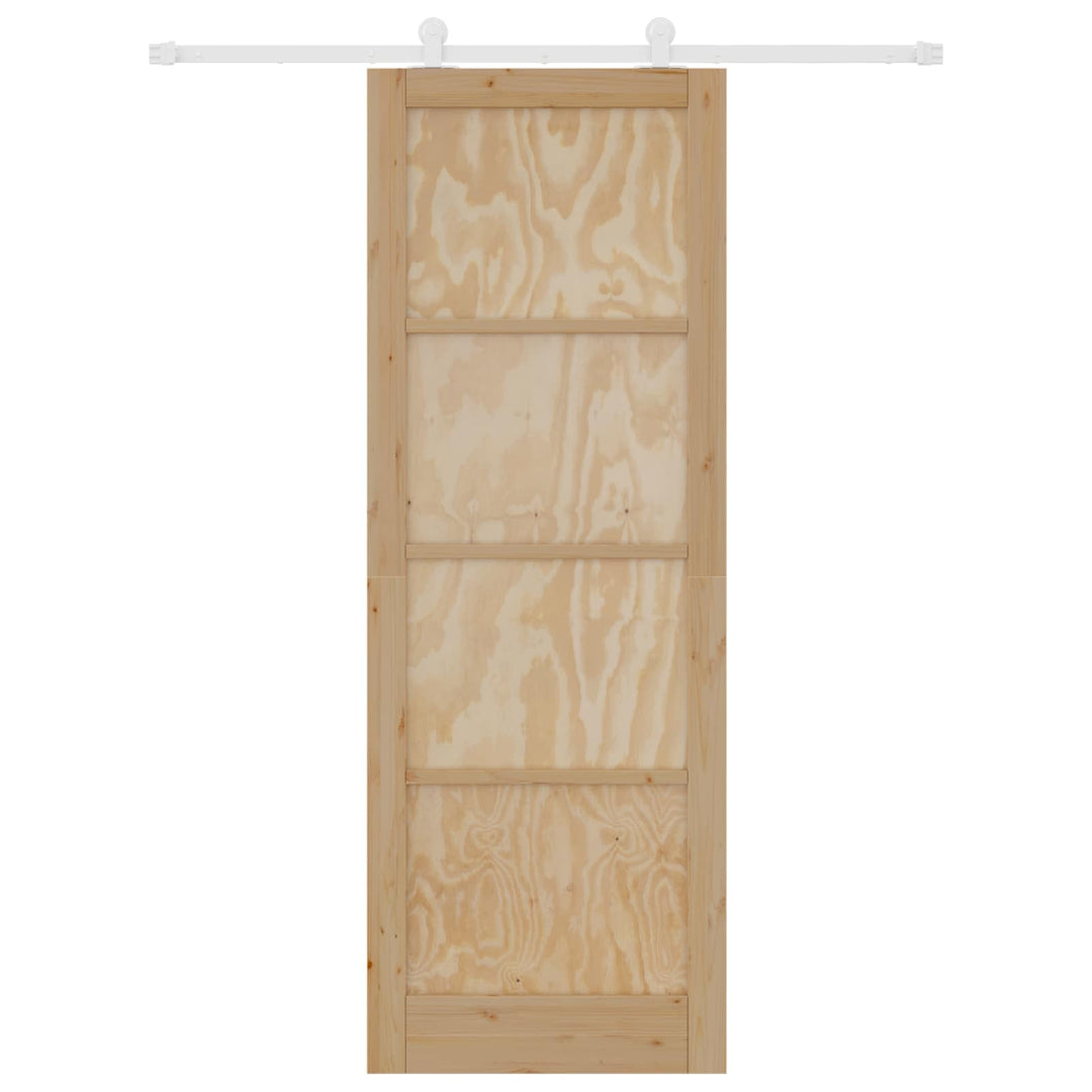 Skydedør Natur og hvid 83 x 232 cm Massivt fyrretræ