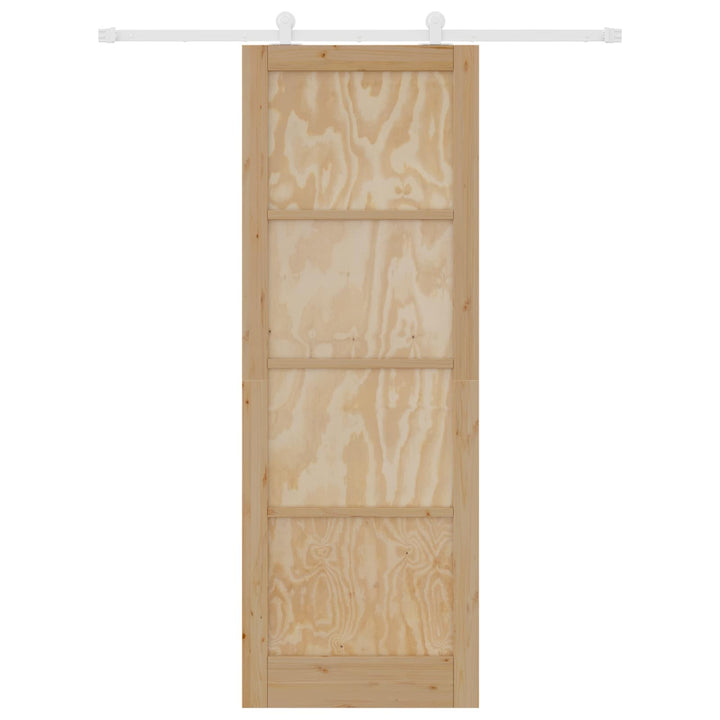 Skydedør Natur og hvid 83 x 232 cm Massivt fyrretræ