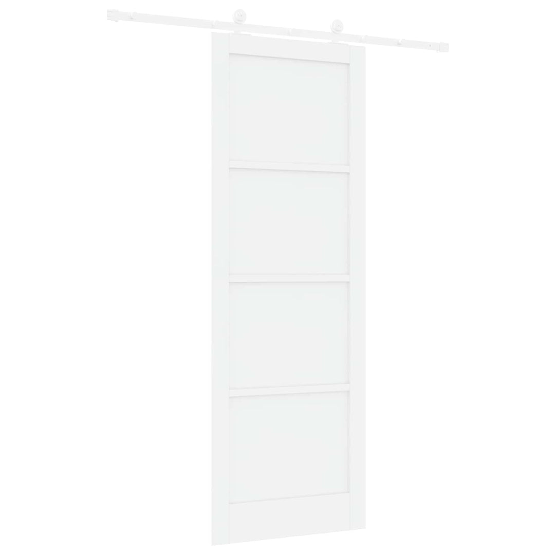 Skydedør Hvid 83 x 232 cm Massivt fyrretræ