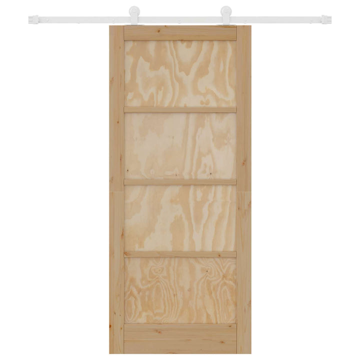 Skydedør Natur og hvid 86 x 198,5 cm Massivt fyrretræ