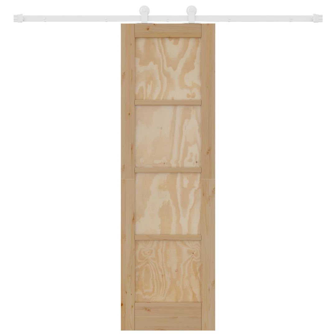 Skydedør Natur og hvid 61 x 198,5 cm Massivt fyrretræ