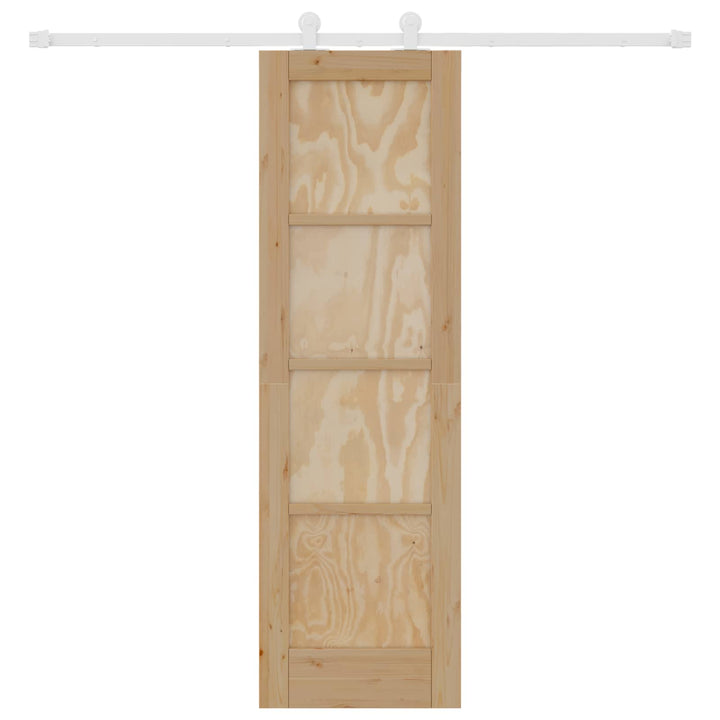 Skydedør Natur og hvid 61 x 198,5 cm Massivt fyrretræ