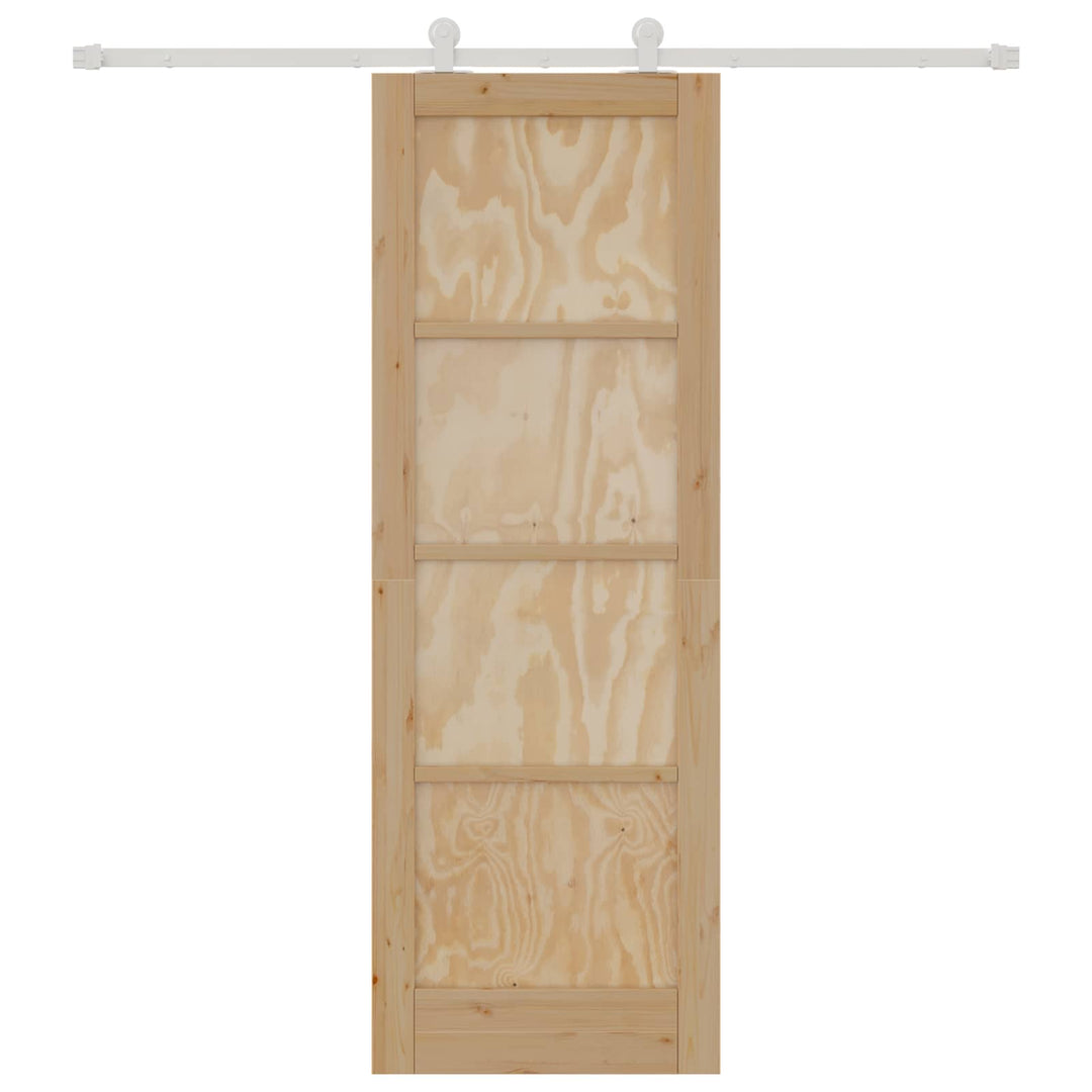 Skydedør Natur og hvid 73,5 x 211 cm Massivt fyrretræ