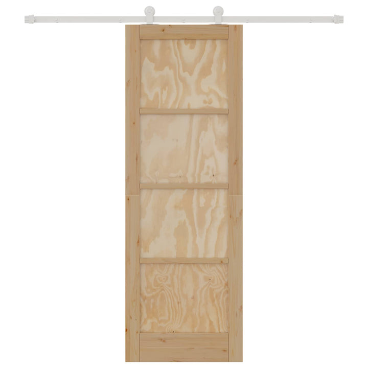 Skydedør Natur og hvid 73,5 x 211 cm Massivt fyrretræ