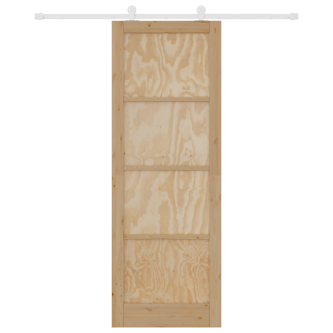 Skydedør Natur og hvid 83 x 232 cm Massivt fyrretræ
