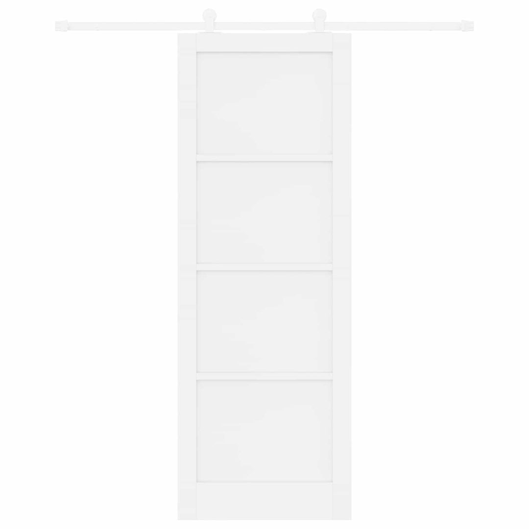 Skydedør Hvid 83 x 232 cm Massivt fyrretræ