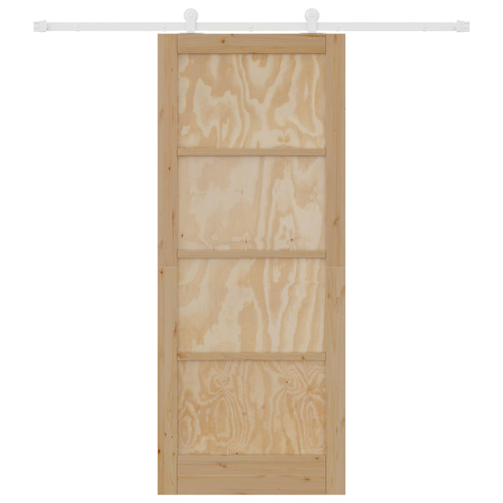 Skydedør Natur og hvid 86 x 211 cm Massivt fyrretræ
