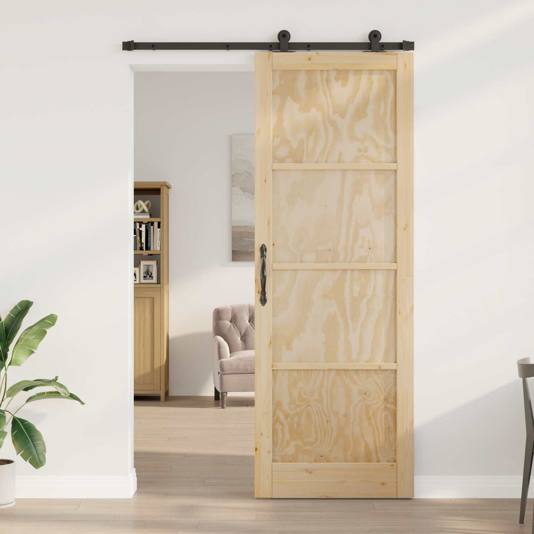 Skydedør ORKDAL Naturfarvet 83 x 232 cm Massivt fyrretræ