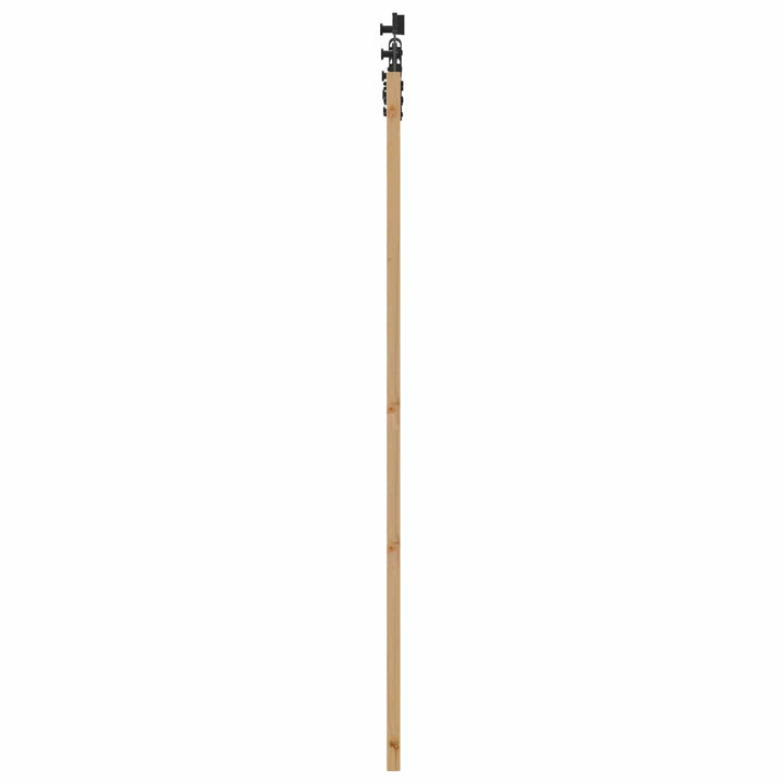 Skydedør Naturfarvet og sort 61 x 198,5 cm Massivt fyrretræ