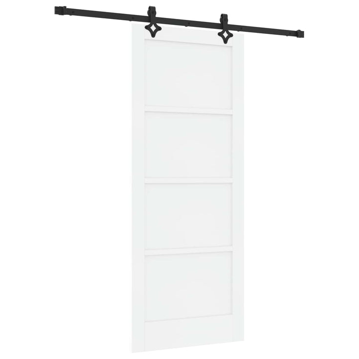 Skydedør Hvid og sort 83 x 202 cm Massivt fyrretræ