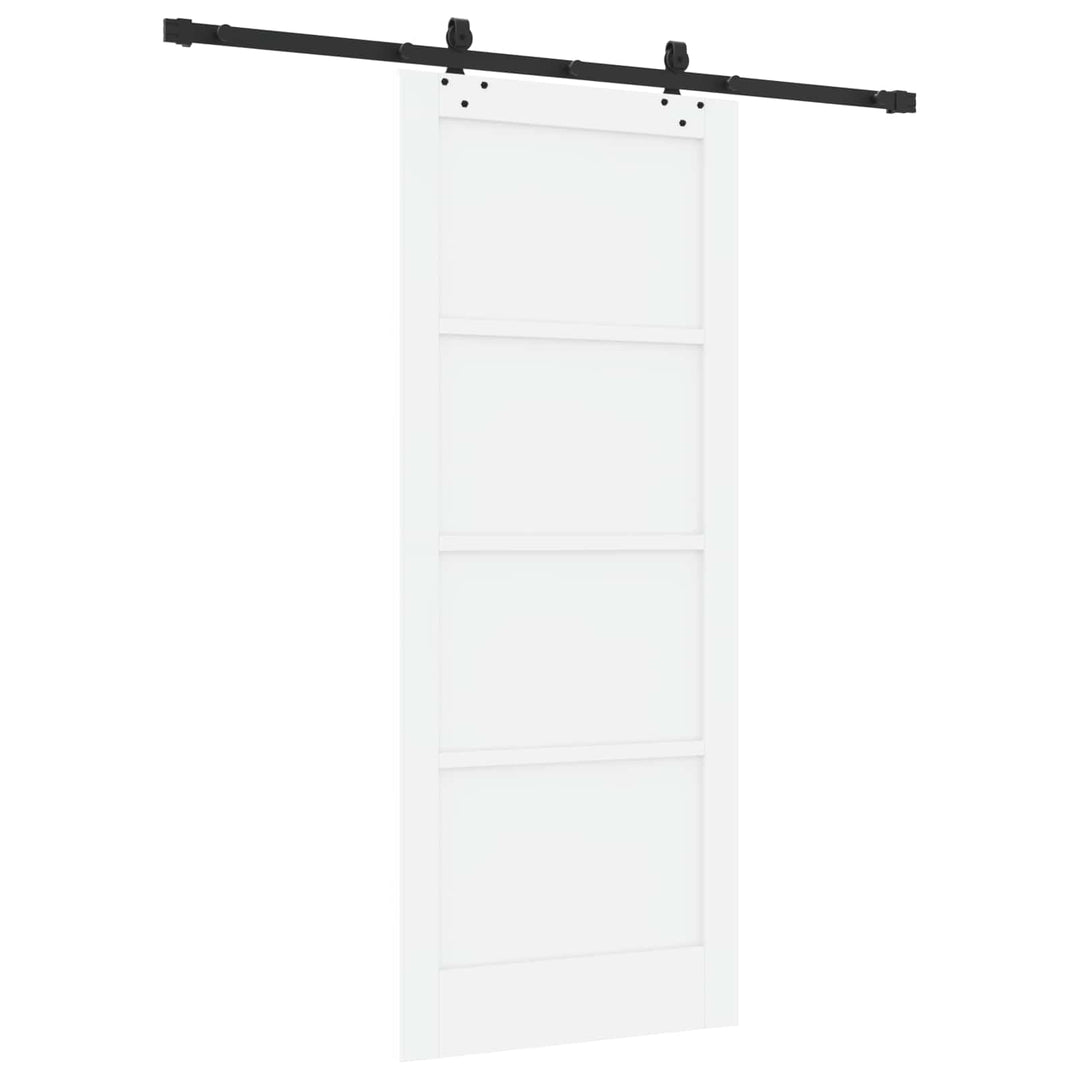 Skydedør Hvid og sort 83 x 202 cm Massivt fyrretræ