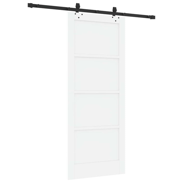 Skydedør Hvid og sort 83 x 202 cm Massivt fyrretræ