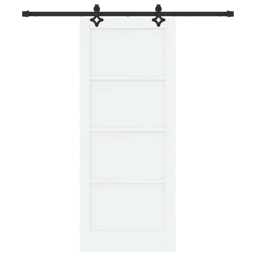 Skydedør Hvid og sort 83 x 202 cm Massivt fyrretræ