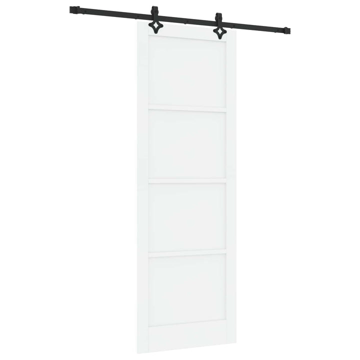 Skydedør Hvid og sort 83 x 232 cm Massivt fyrretræ