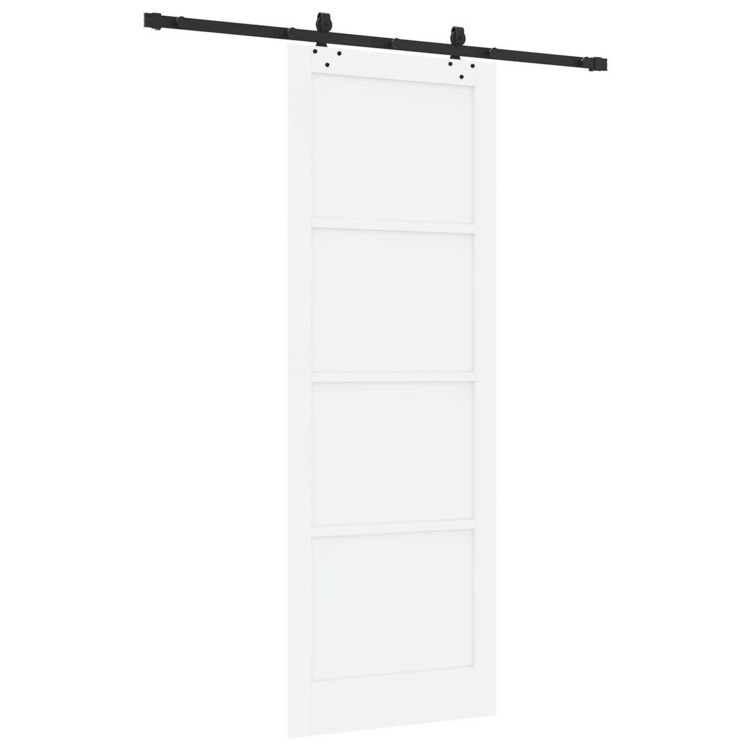 Skydedør Hvid og sort 83 x 232 cm Massivt fyrretræ