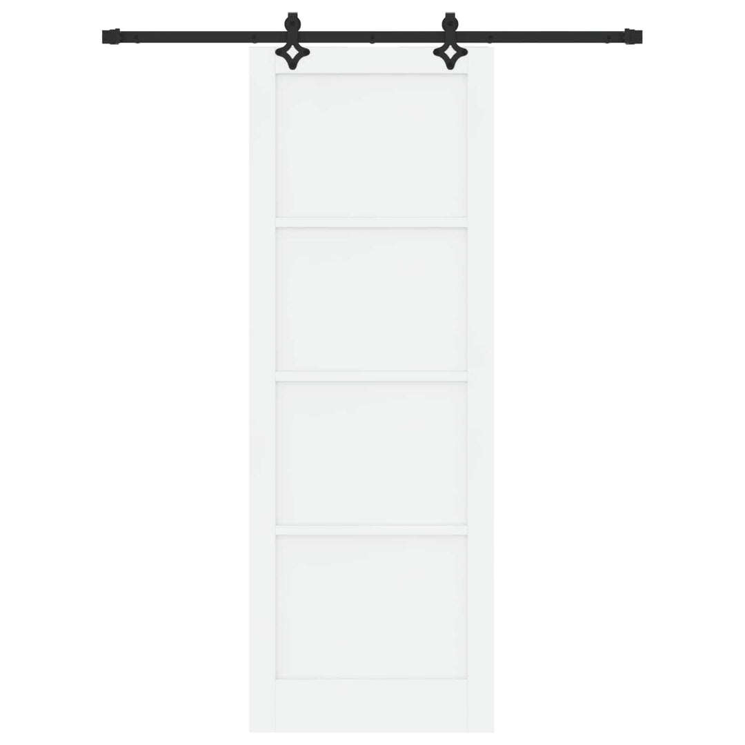 Skydedør Hvid og sort 83 x 232 cm Massivt fyrretræ