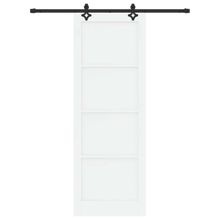Skydedør Hvid og sort 83 x 232 cm Massivt fyrretræ