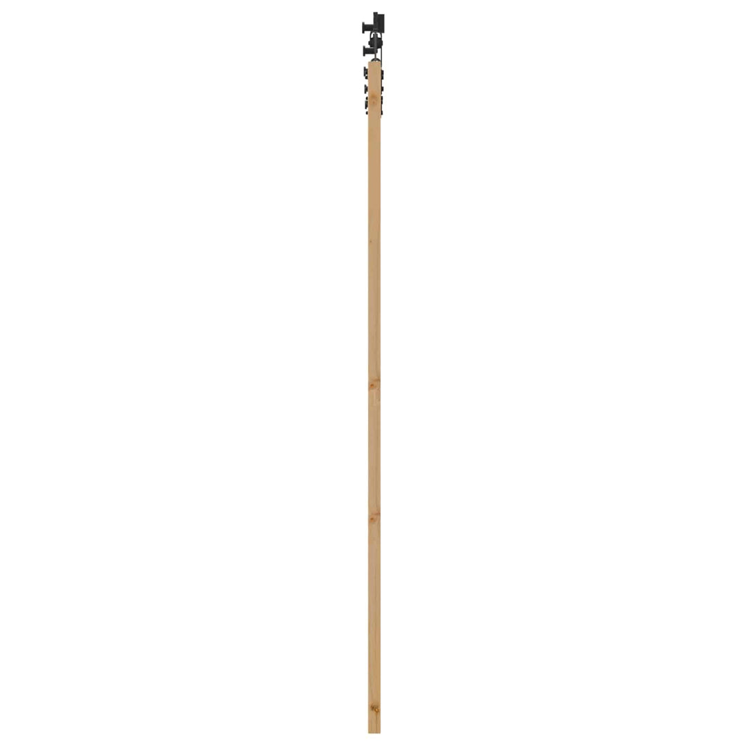 Skydedør Naturfarvet og sort 86 x 198,5 cm Massivt fyrretræ