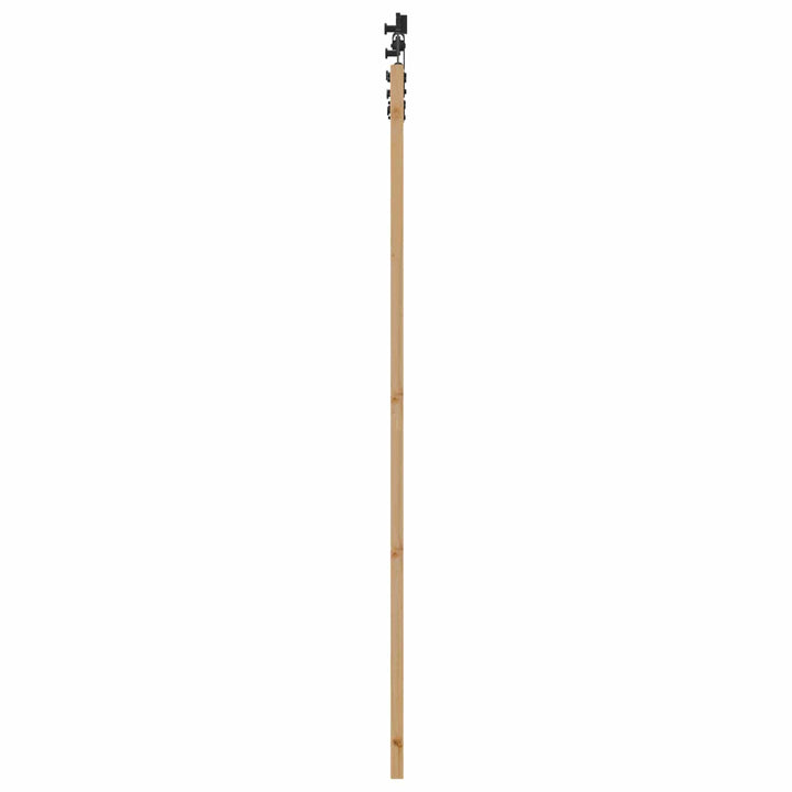 Skydedør Naturfarvet og sort 86 x 211 cm Massivt fyrretræ
