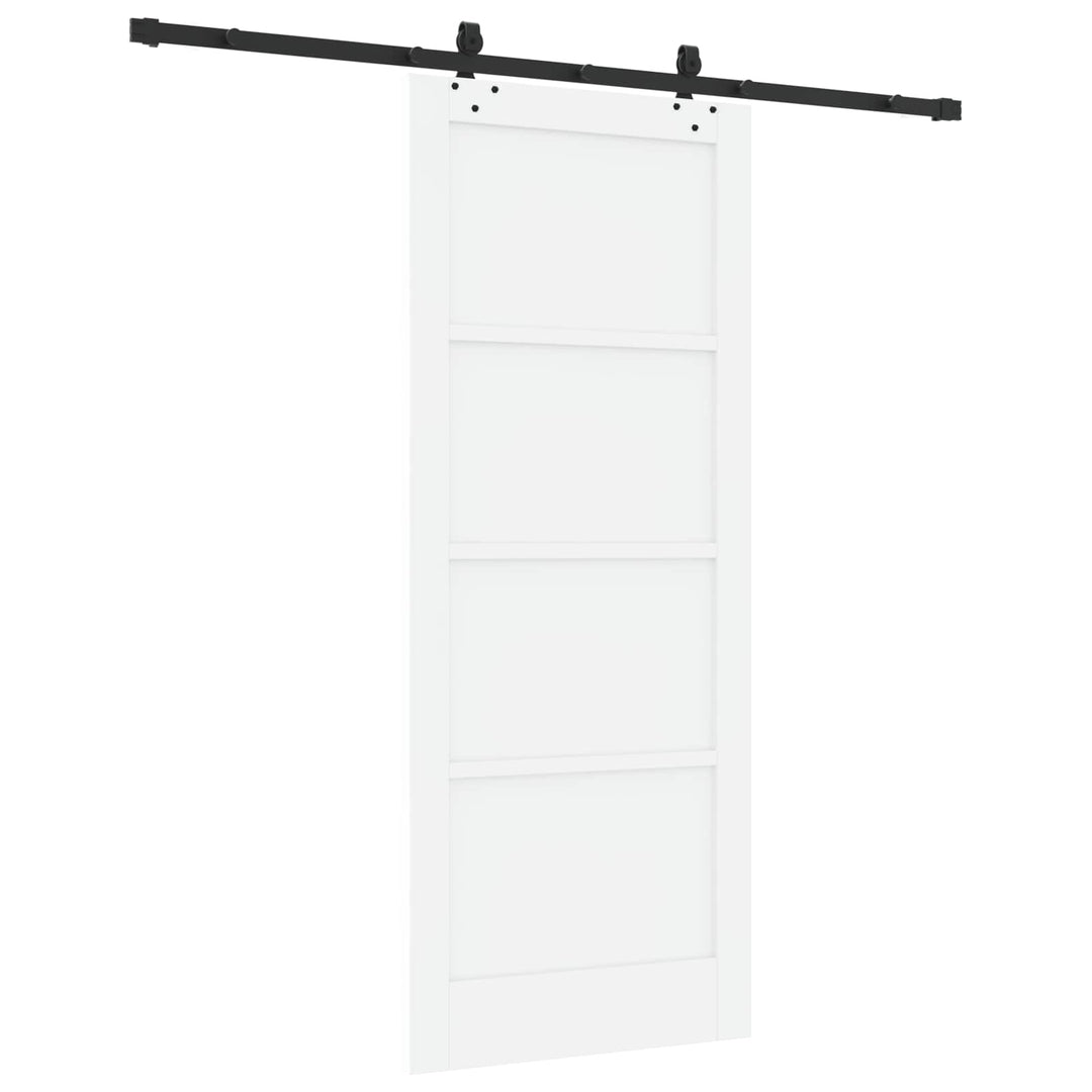 Skydedør Hvid og sort 83 x 202 cm Massivt fyrretræ