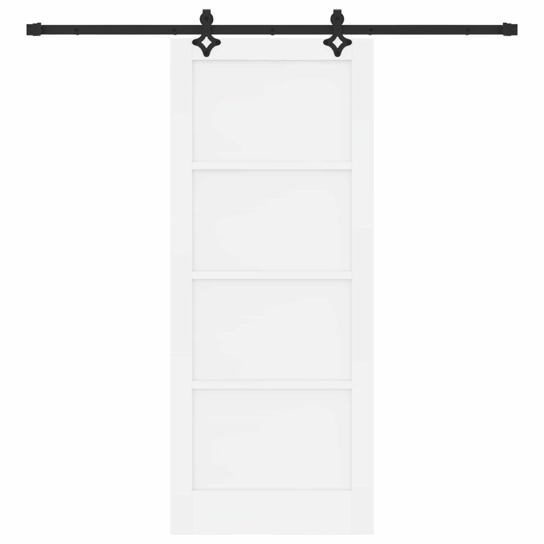 Skydedør Hvid og sort 83 x 202 cm Massivt fyrretræ