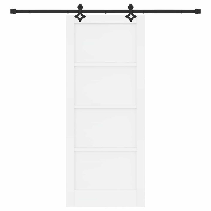 Skydedør Hvid og sort 83 x 202 cm Massivt fyrretræ