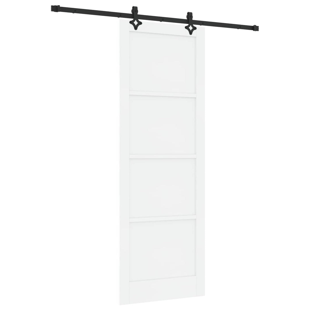 Skydedør Hvid og sort 83 x 232 cm Massivt fyrretræ