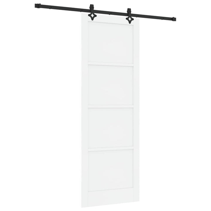 Skydedør Hvid og sort 83 x 232 cm Massivt fyrretræ