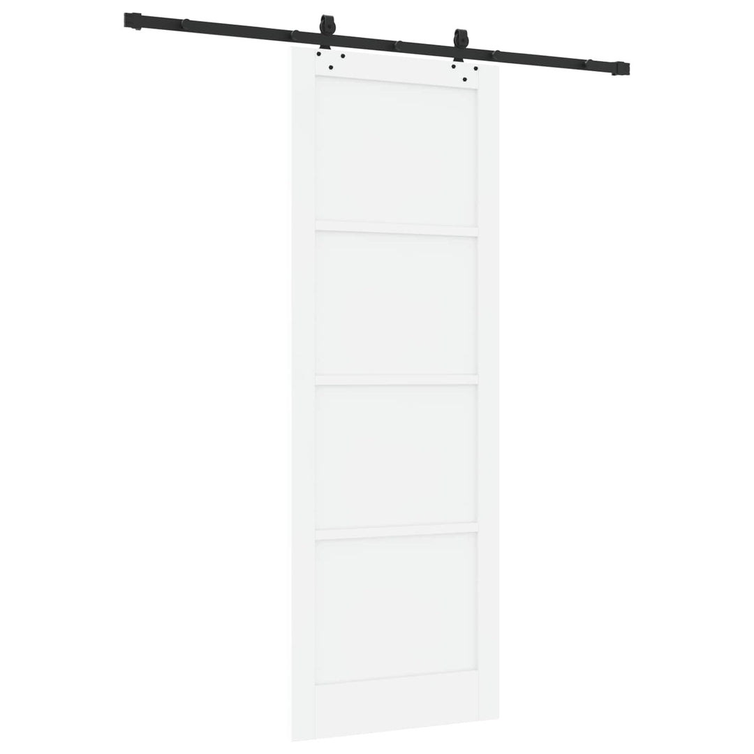 Skydedør Hvid og sort 83 x 232 cm Massivt fyrretræ