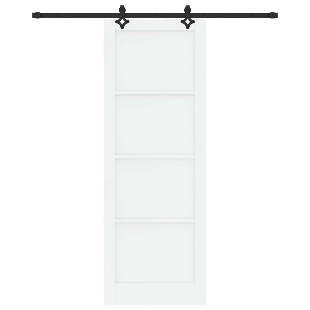 Skydedør Hvid og sort 83 x 232 cm Massivt fyrretræ