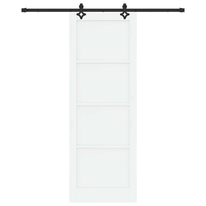 Skydedør Hvid og sort 83 x 232 cm Massivt fyrretræ