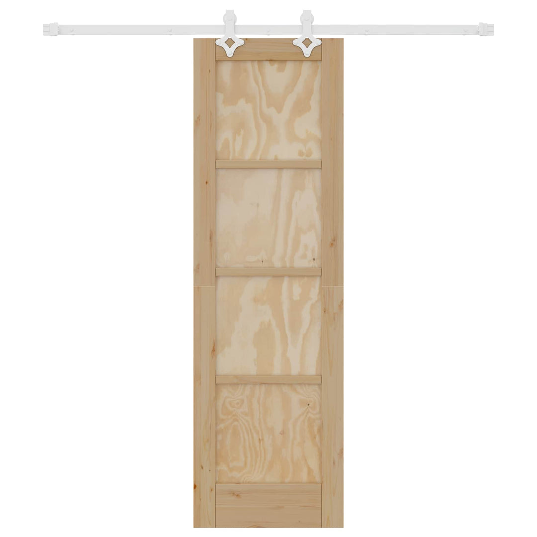 Skydedør Natur og hvid 61 x 198,5 cm Massivt fyrretræ