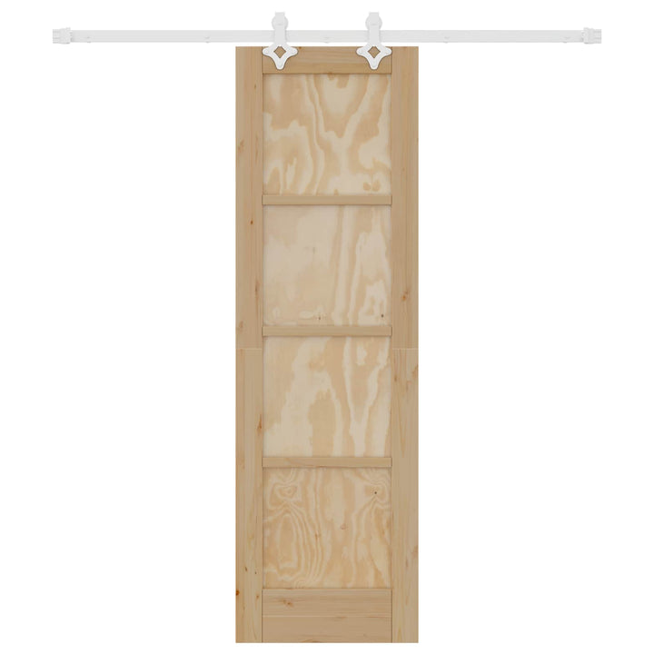 Skydedør Natur og hvid 61 x 198,5 cm Massivt fyrretræ