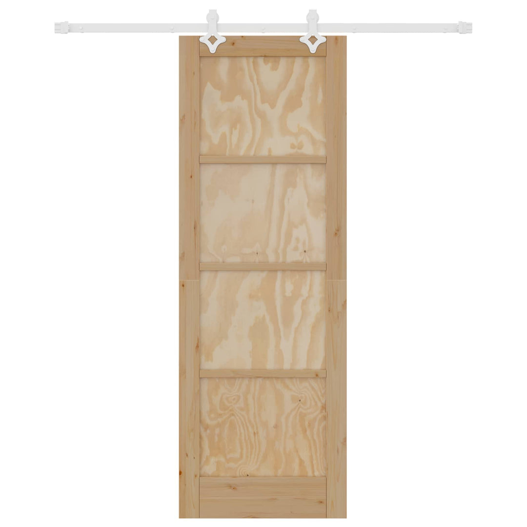 Skydedør Natur og hvid 73,5 x 211 cm Massivt fyrretræ