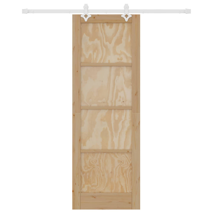 Skydedør Natur og hvid 73,5 x 211 cm Massivt fyrretræ