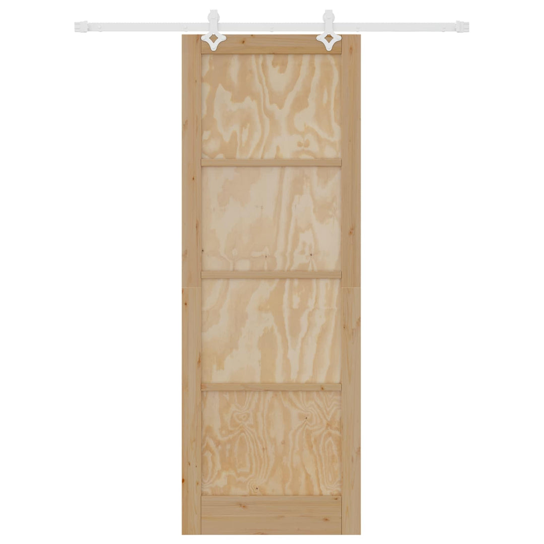 Skydedør Natur og hvid 83 x 232 cm Massivt fyrretræ