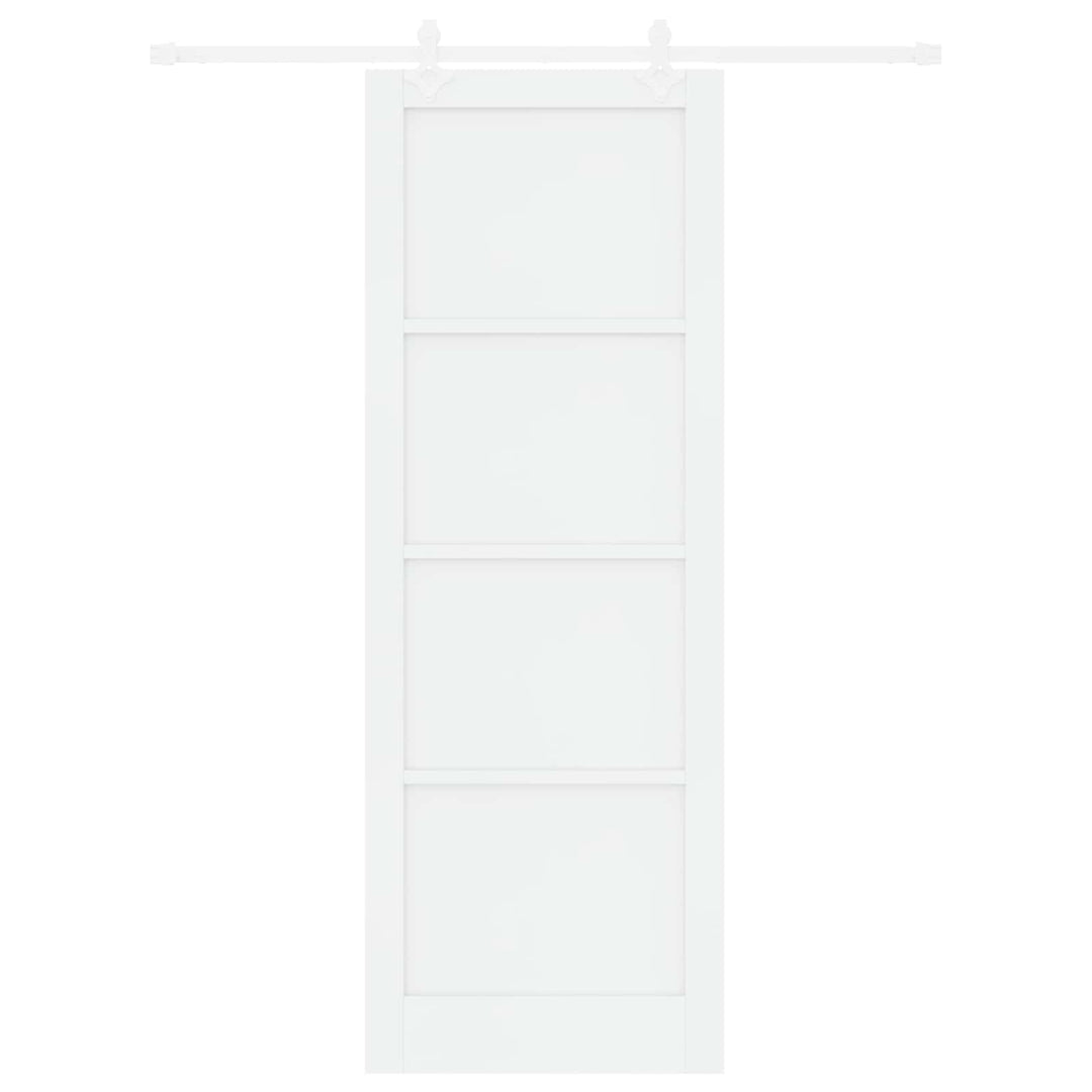 Skydedør Hvid 83 x 232 cm Massivt fyrretræ