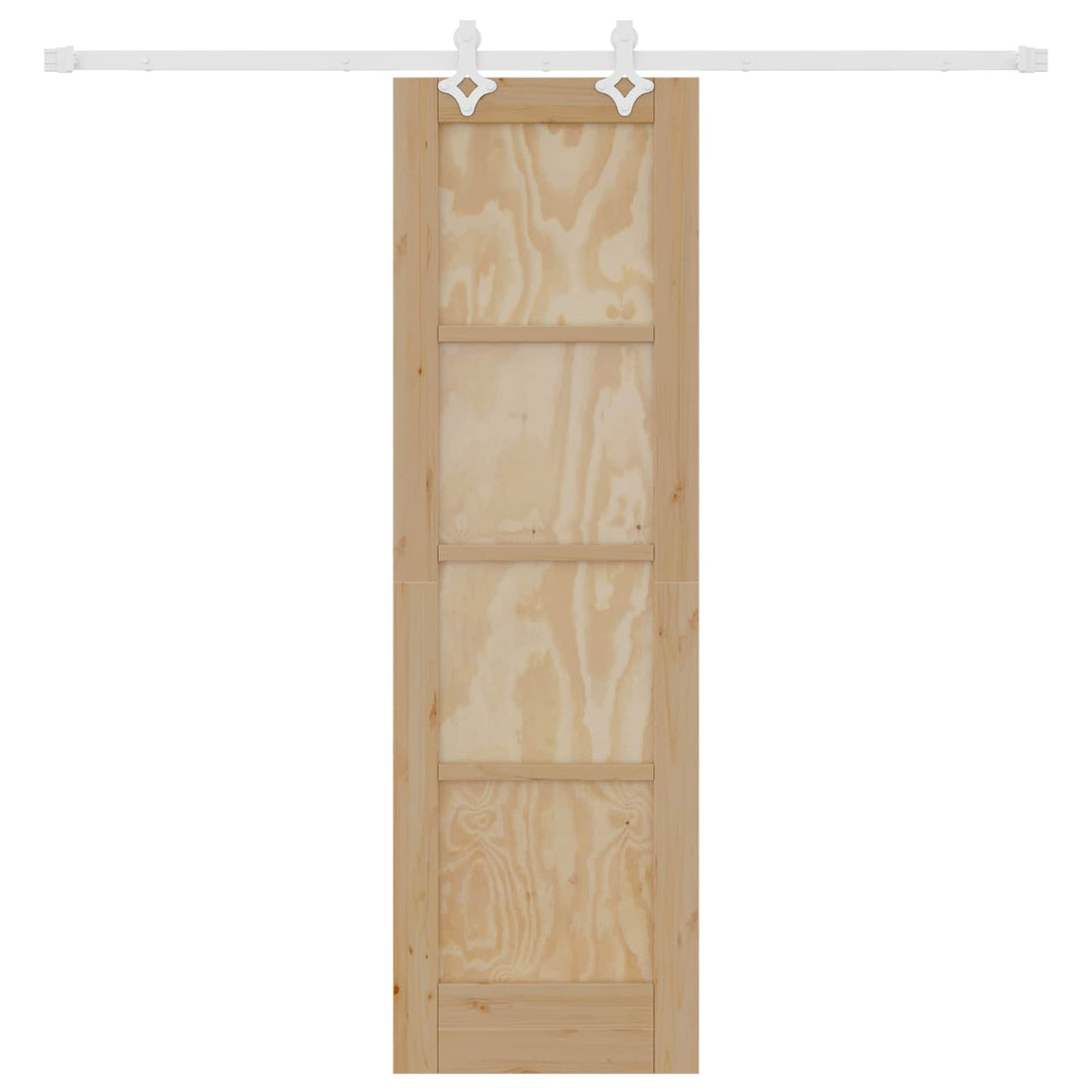 Skydedør Natur og hvid 61 x 198,5 cm Massivt fyrretræ