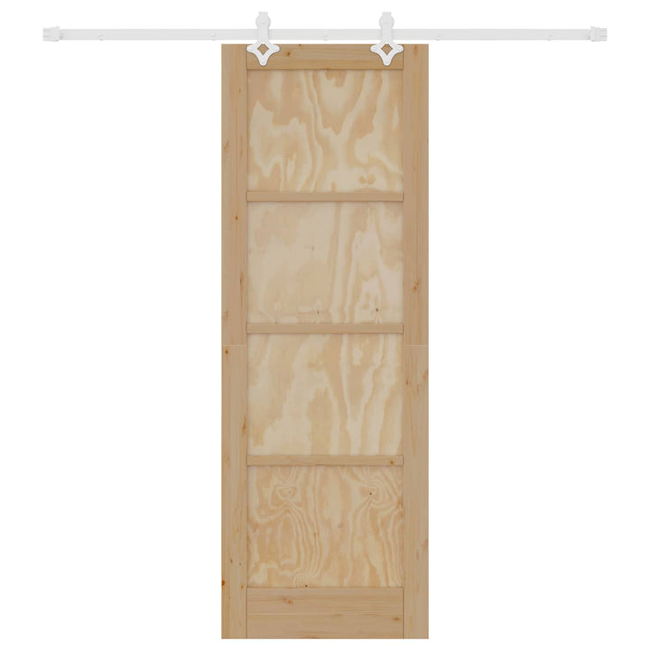 Skydedør Natur og hvid 73,5 x 211 cm Massivt fyrretræ