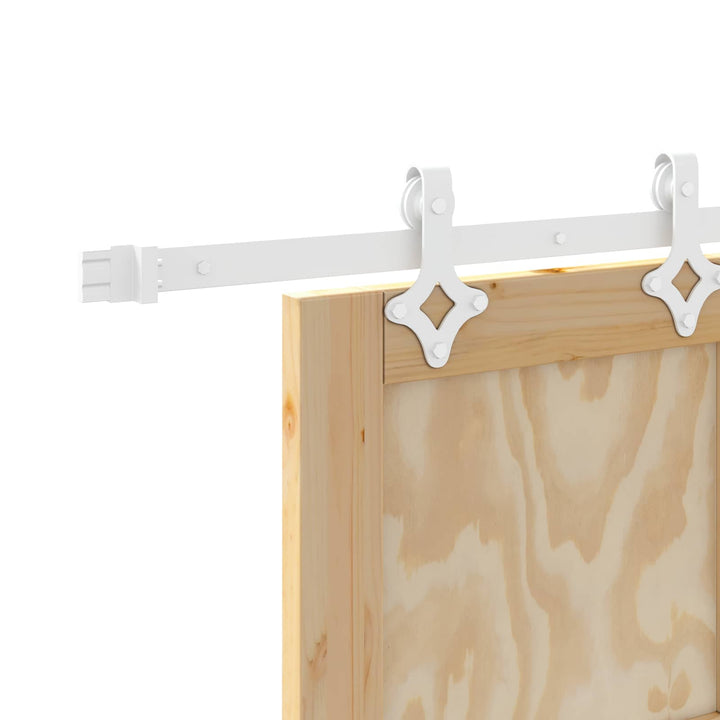 Skydedør Natur og hvid 83 x 232 cm Massivt fyrretræ
