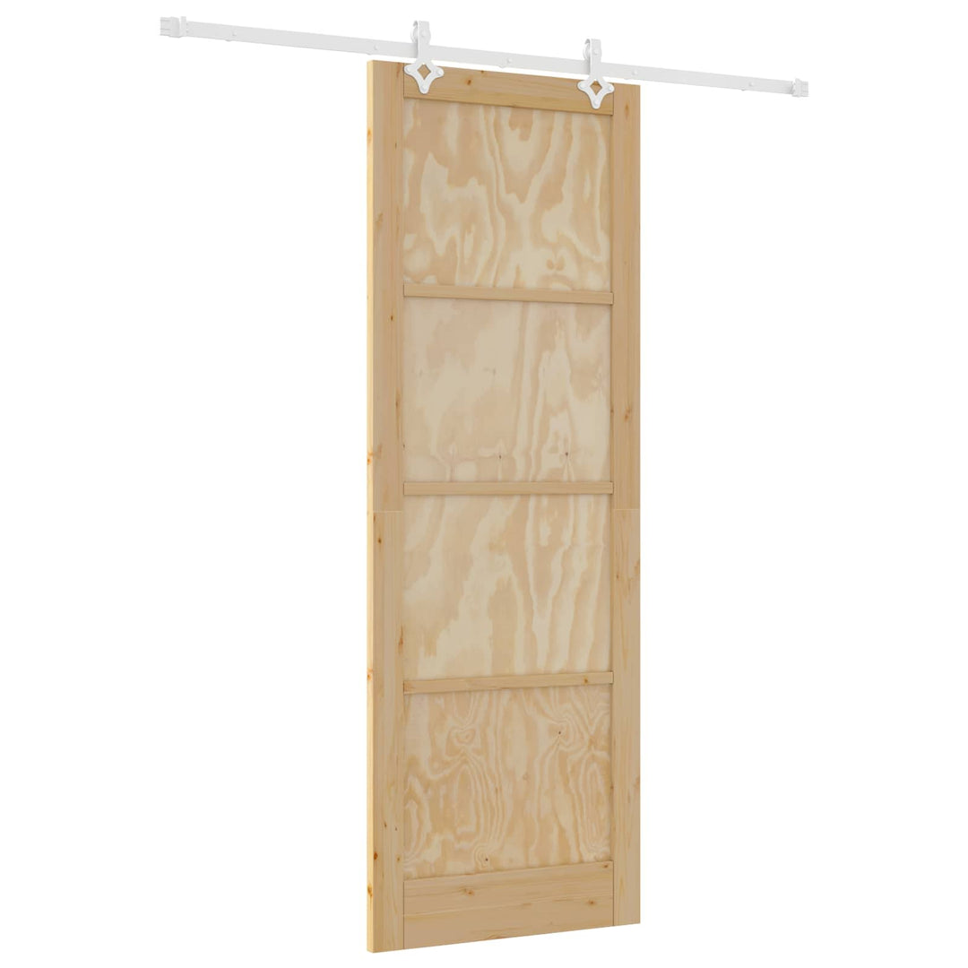 Skydedør Natur og hvid 83 x 232 cm Massivt fyrretræ