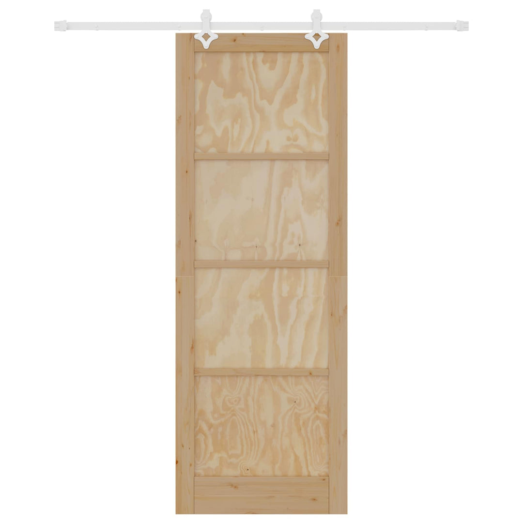 Skydedør Natur og hvid 83 x 232 cm Massivt fyrretræ